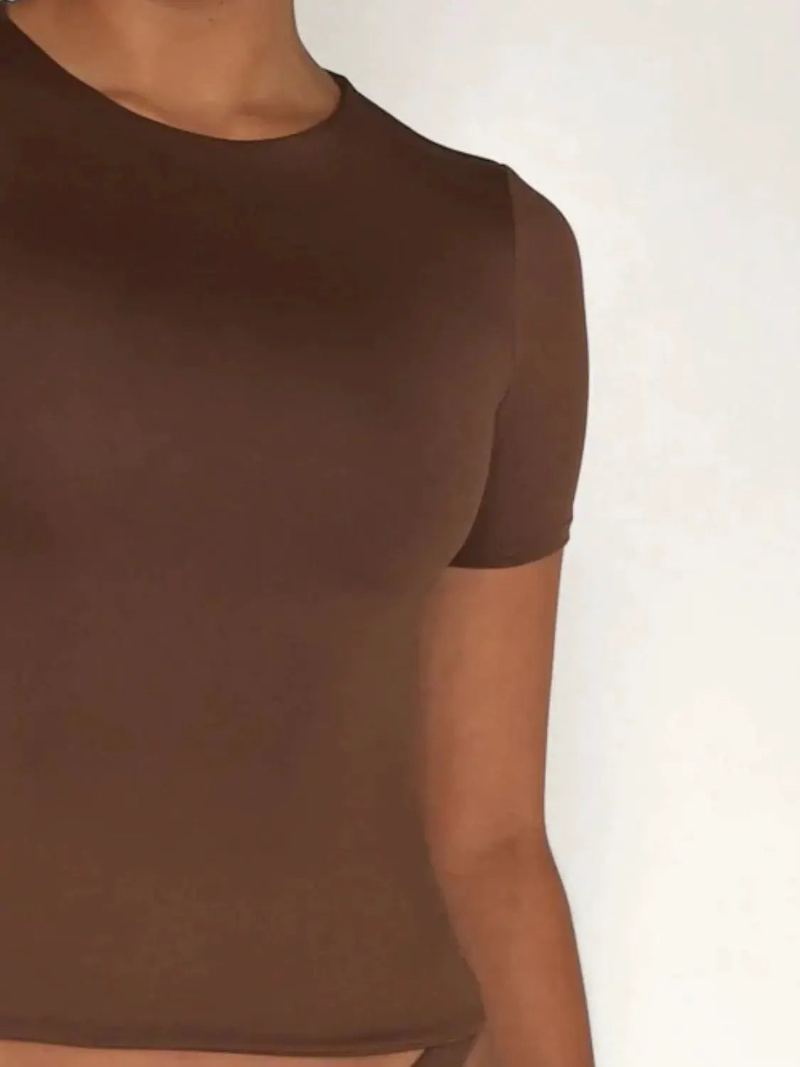 Round Neck Short Sleeve Swim Top by Partner Label