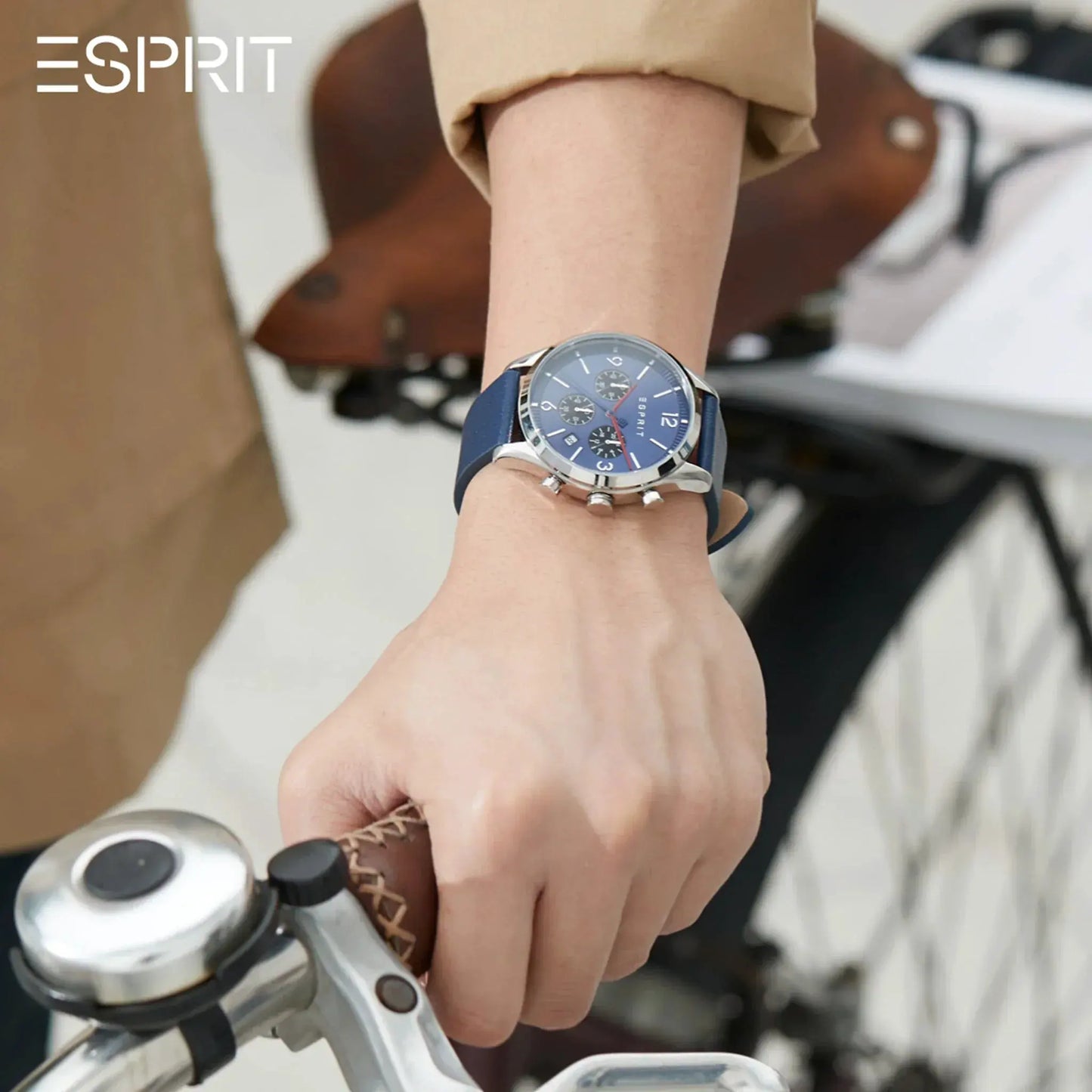 Esprit Men's Blue Leather Watch, Blue Dial | Es1g262m0085 by ESPRIT