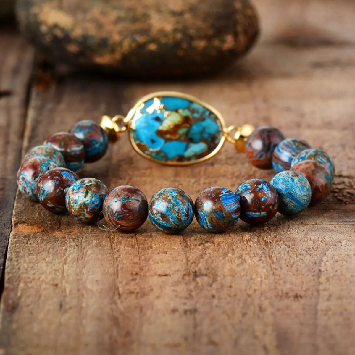 Natural Stone Beaded Bracelet by Partner Label