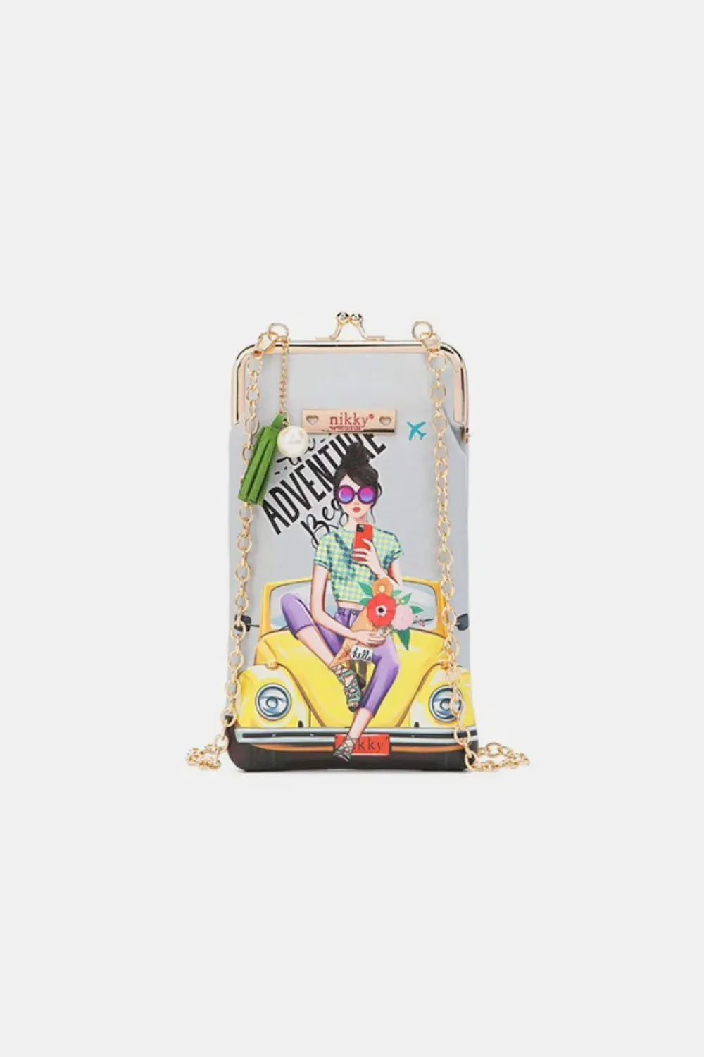 Nicole Lee USA Printed Kisslock Phone and Sunglass Purse by Nicole Lee USA