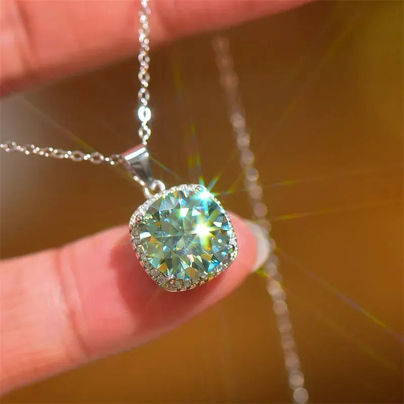 5 Carat Moissanite 925 Sterling Silver Pendant Necklace by Partner Labels