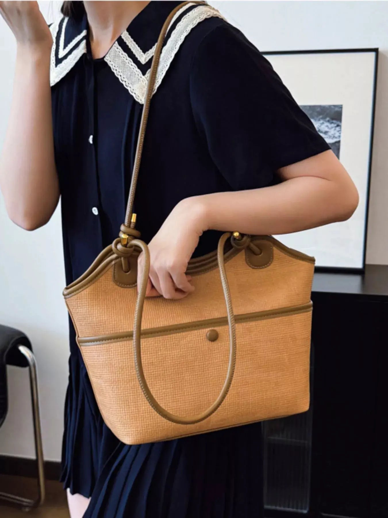 Knotted Strap Tote Bag by Partner Label
