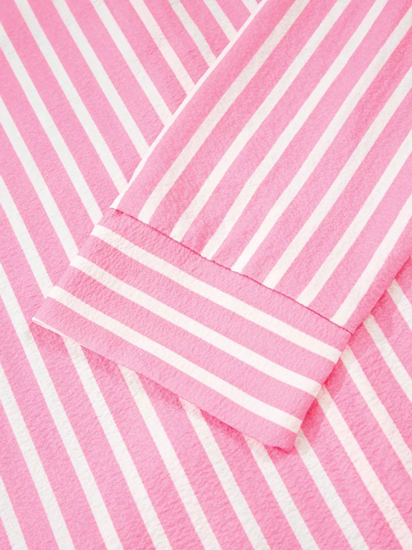 Stripe Buttoned Front Long Sleeve Top and Pants 2 Piece Sleepwear by Partner Label