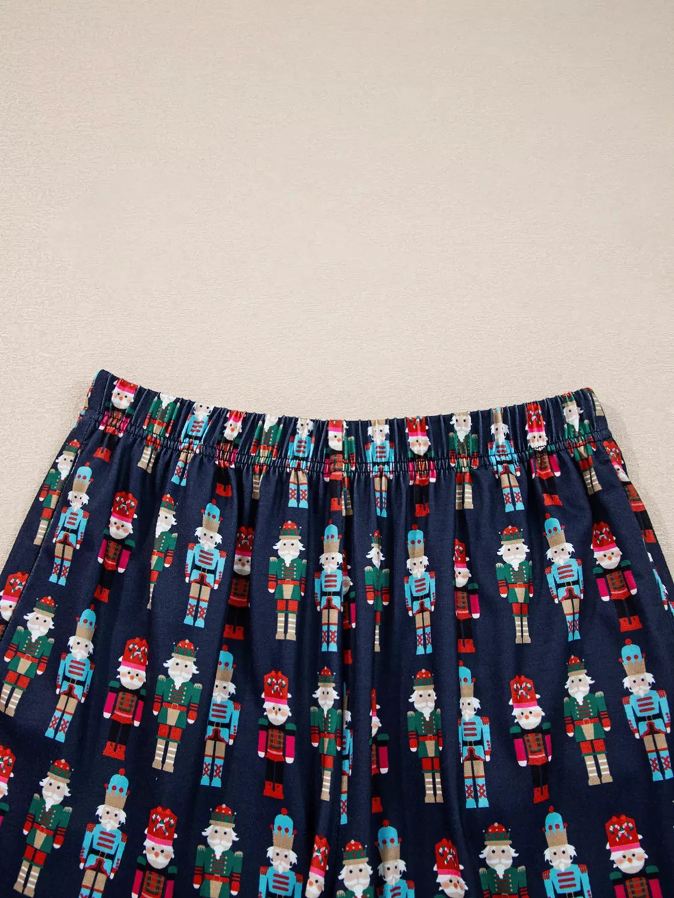 Mama Claus Plaid Letter Tee and Nutcracker Shorts 2pcs Lounge Set by Partner Label