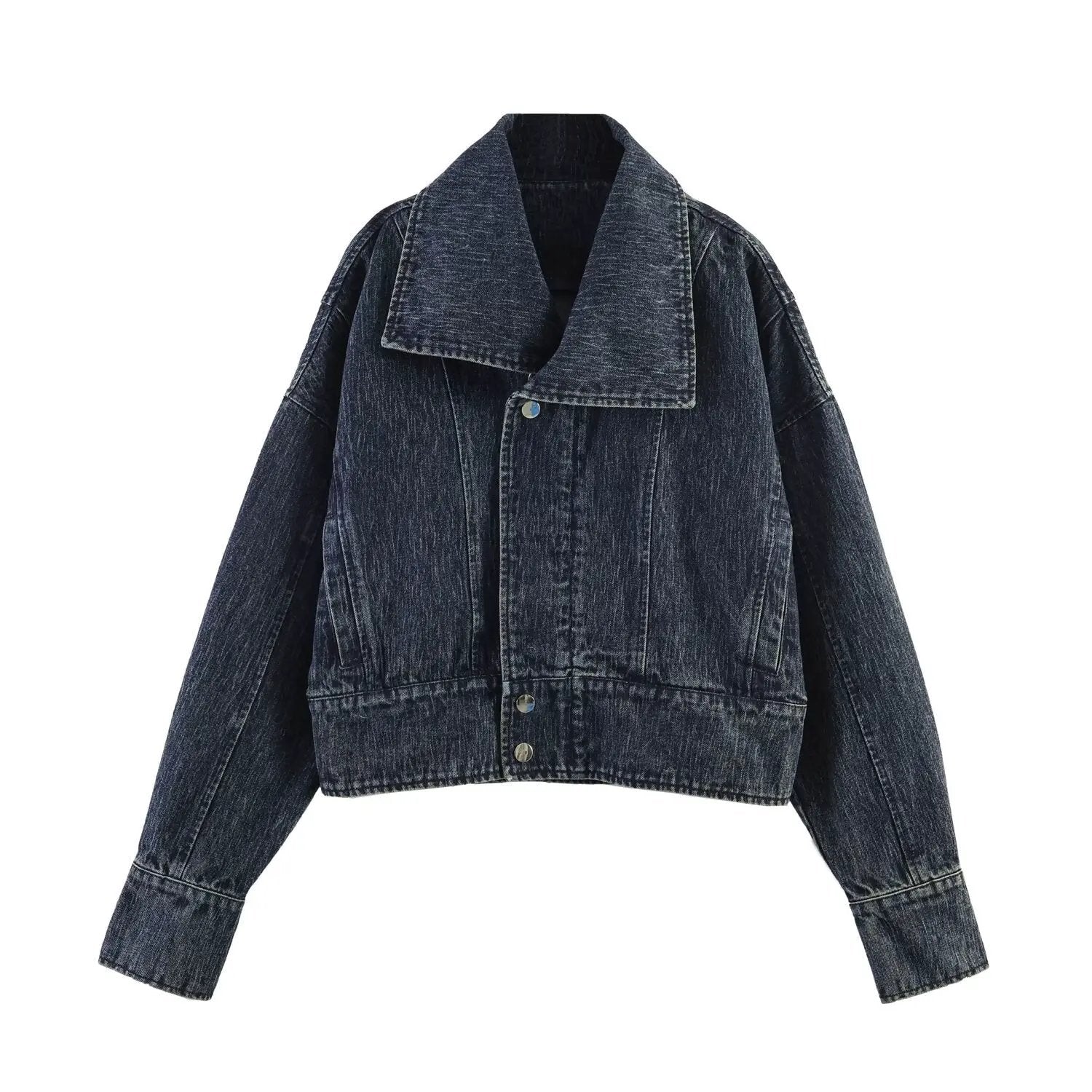 Women's Asymmetric Dark Wash Denim Jacket BYMANYC ® New York CONTEMPORARY VIBRANT MODERN FASHION - New Collection by BYMANYC ® New York