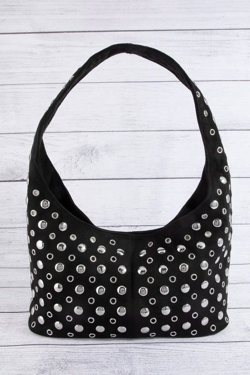 Fame Multi Rivet Studded Shoulder Bag by Partner Label