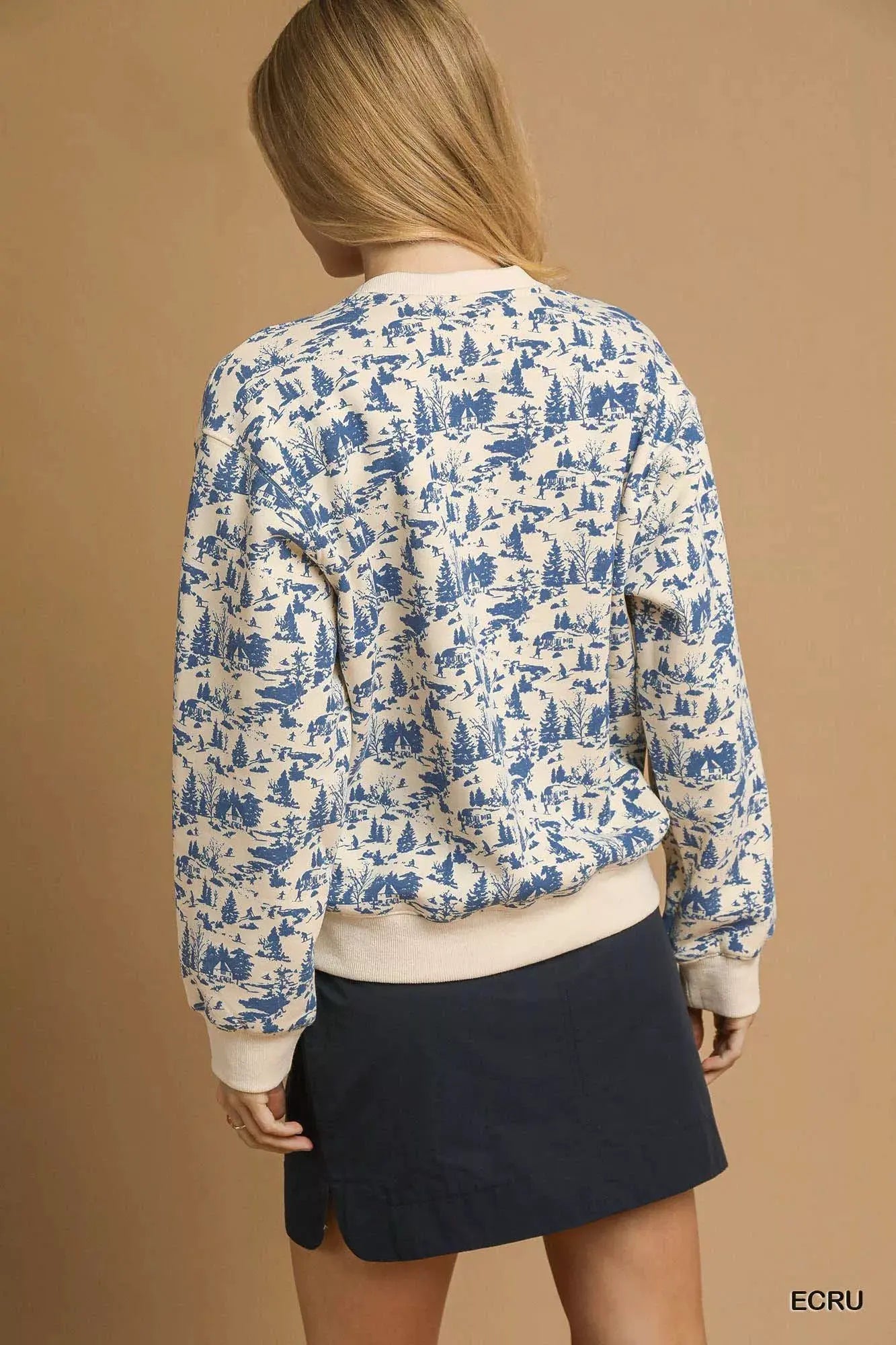Umgee Scenic Print Cropped Sweatshirt by Umgee