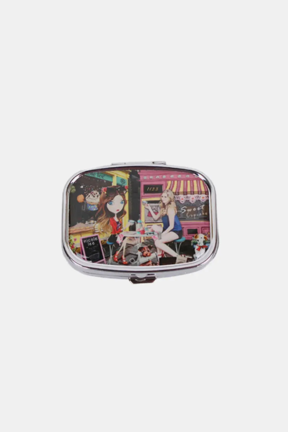 Nicole Lee USA Print Metallic Rectangular Pill Case by Nicole Lee USA