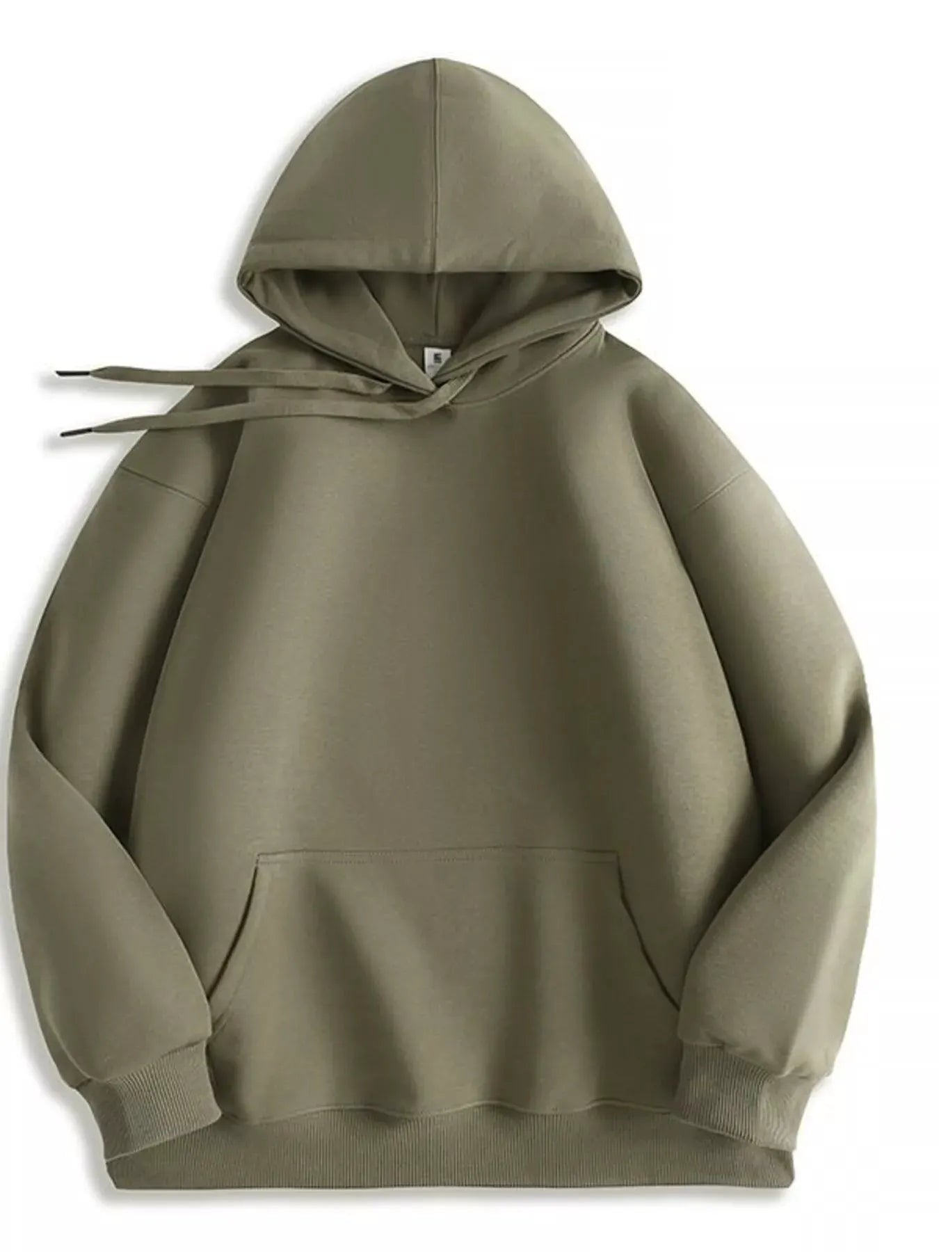 Men's Full Size Solid Color Casual Hoodie Plus Size by Trendsi