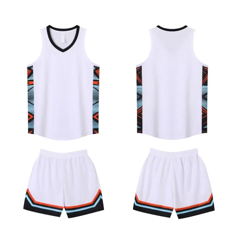 Plus Size Mens Basketball Jersey Set Oversized Sleeveless Shirt and Pants Print Sportswear by Vimost Shop