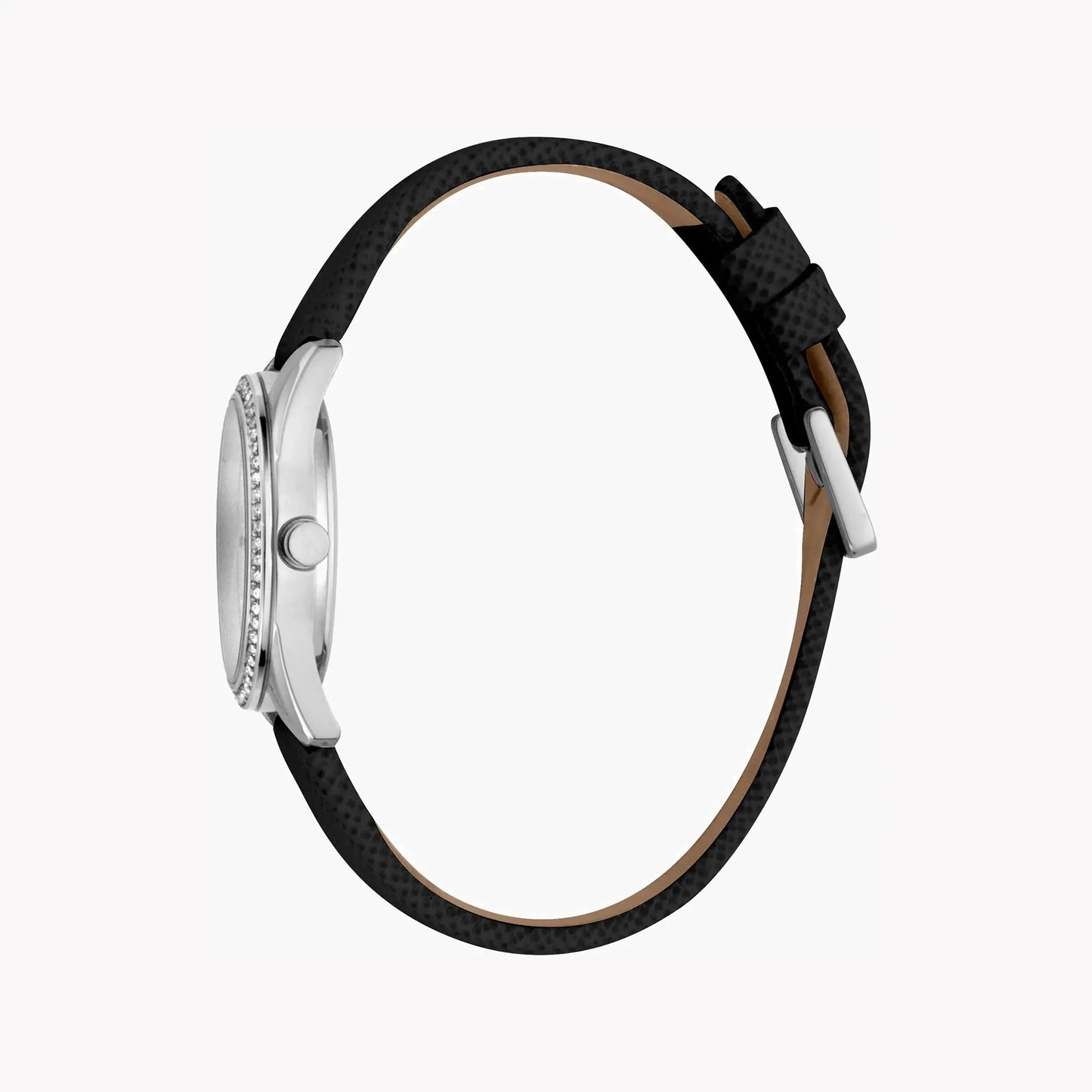 Esprit Women's Silver Dial Watch, Black Leather Band | Es1l047m0015 by ESPRIT