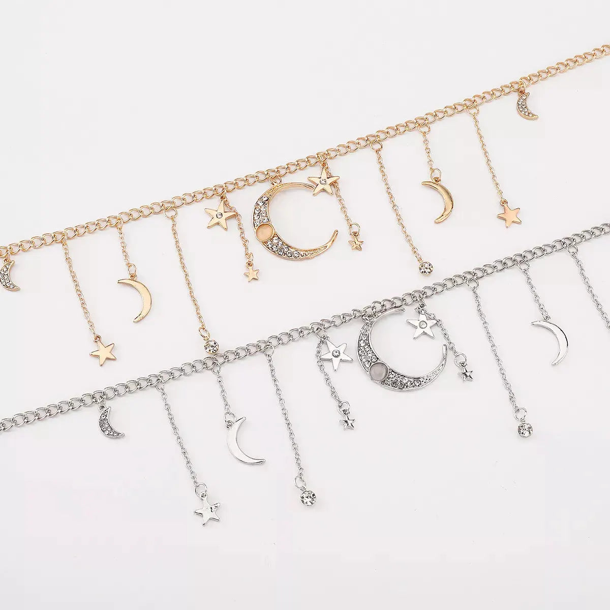 Moon & Star Charm Necklace by Partner Labels