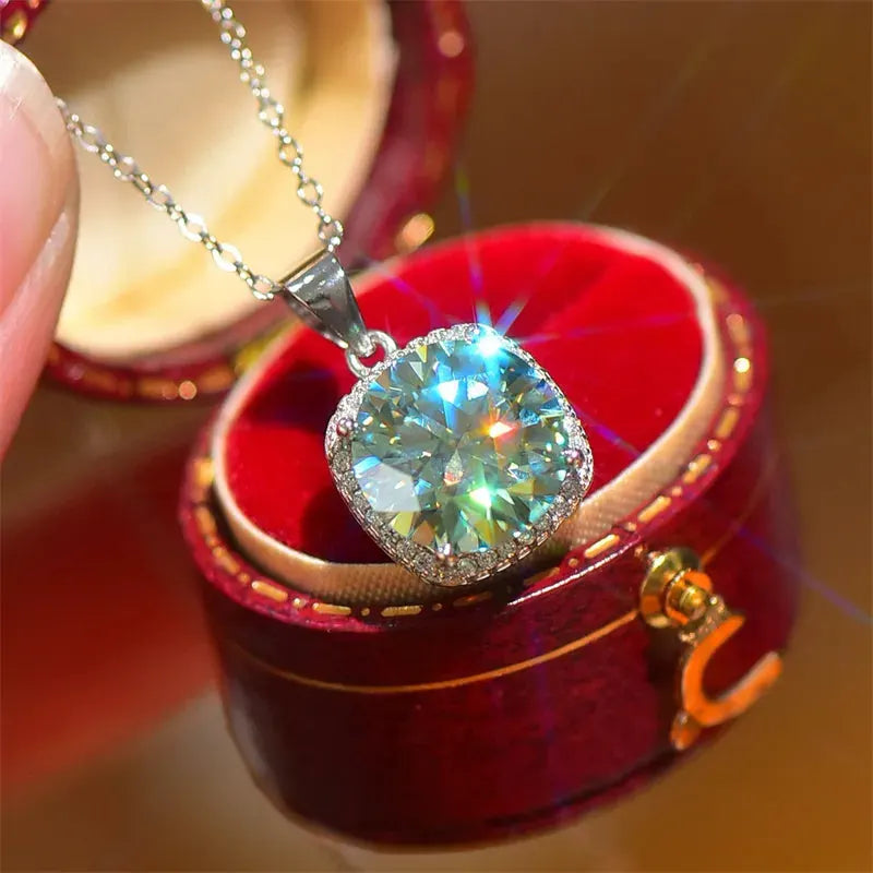 5 Carat Moissanite 925 Sterling Silver Pendant Necklace by Partner Labels