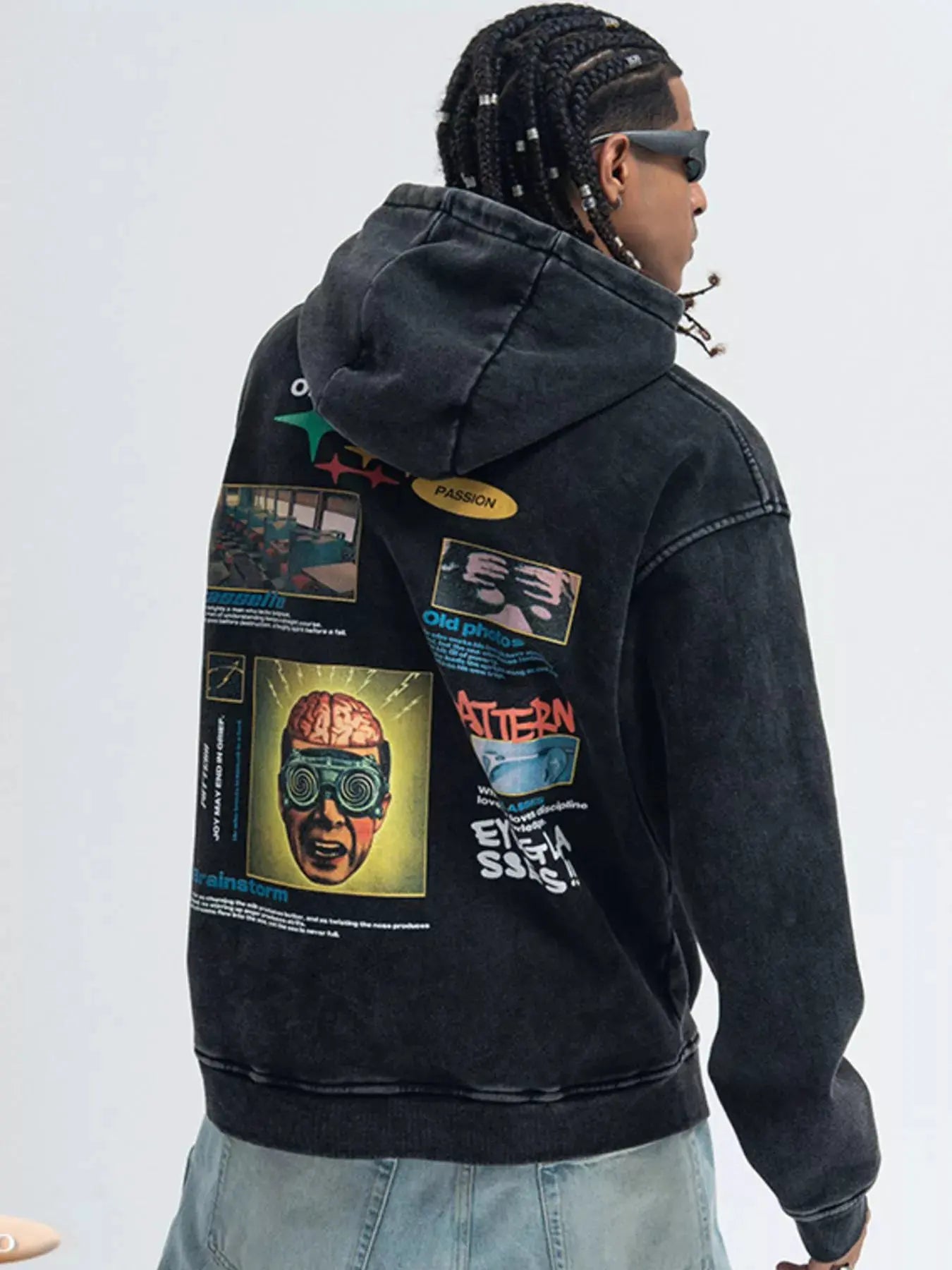 Men's Graphic Back Long Sleeve Hoodie by Partner Label