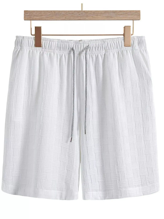 Men's Textured Drawstring Shorts by Trendsi