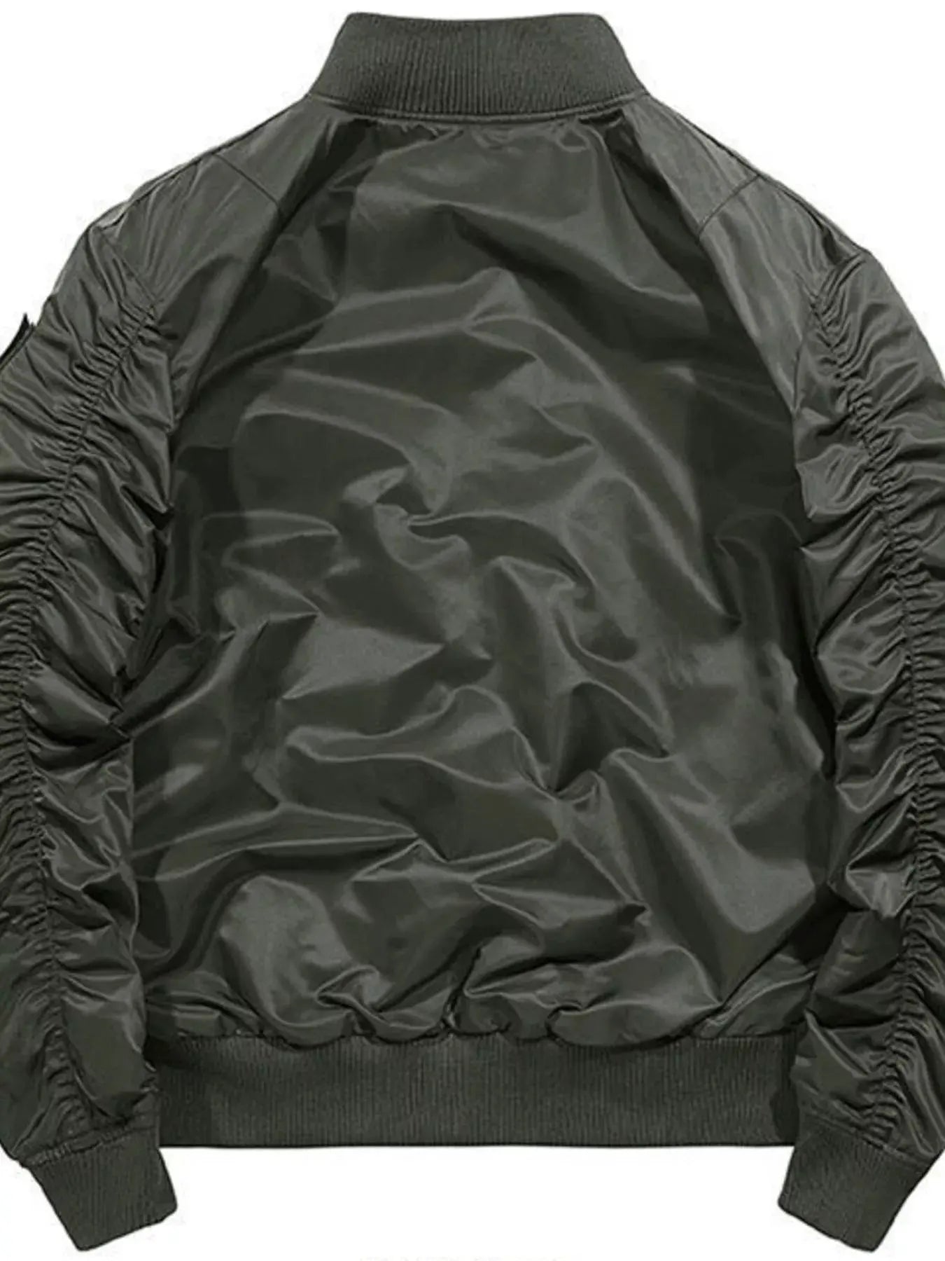 Men's Plus Size Zip Up Bomber Jacket with Multiple Pockets by Partner Label