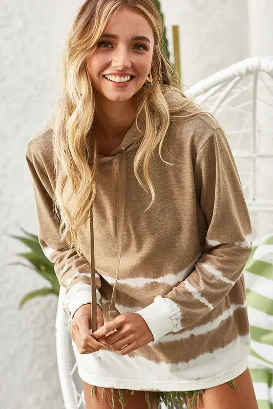 BiBi Drawstring Tie-Dye French Terry Hoodie by BiBi