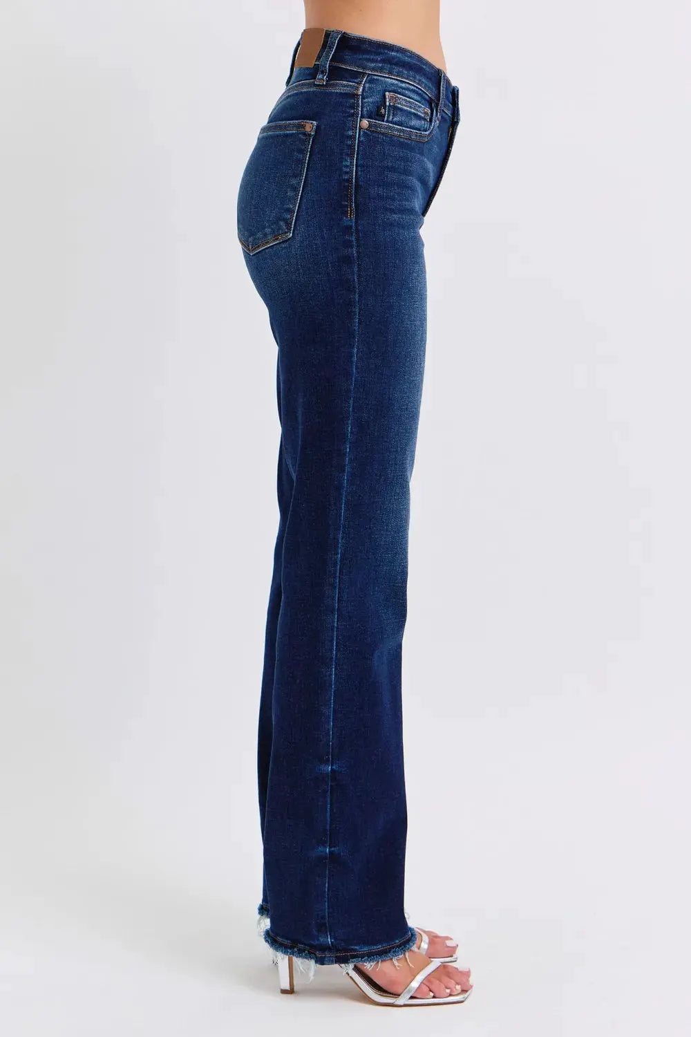 Judy Blue Full Size Raw Hem Straight Leg Jeans by Judy Blue