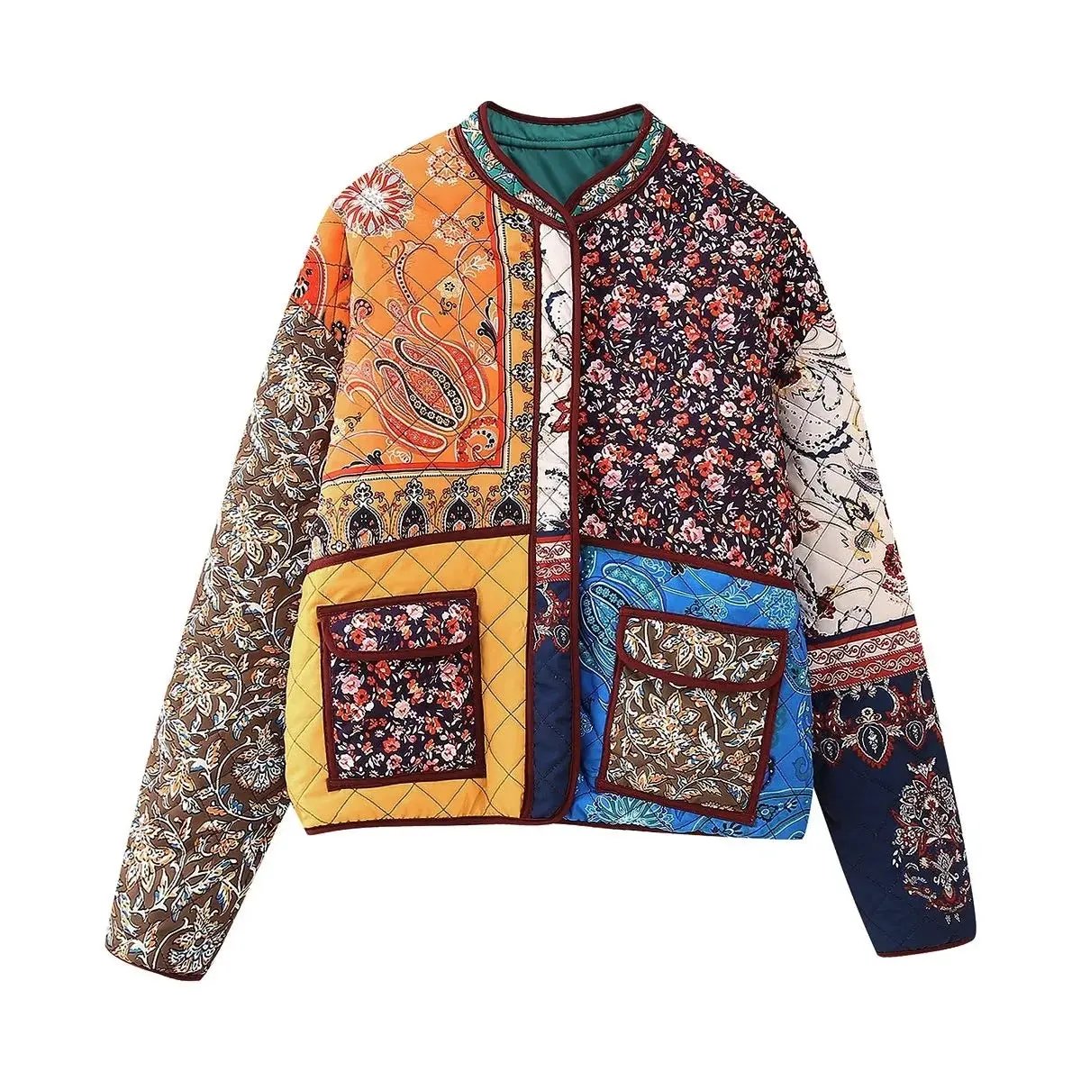 Women's Quilted Jacket Patchwork Paisley Floral BYMANYC ® New York CONTEMPORARY BOHO VIBRANT OUTERWEAR - New Collection by BYMANYC ® New York
