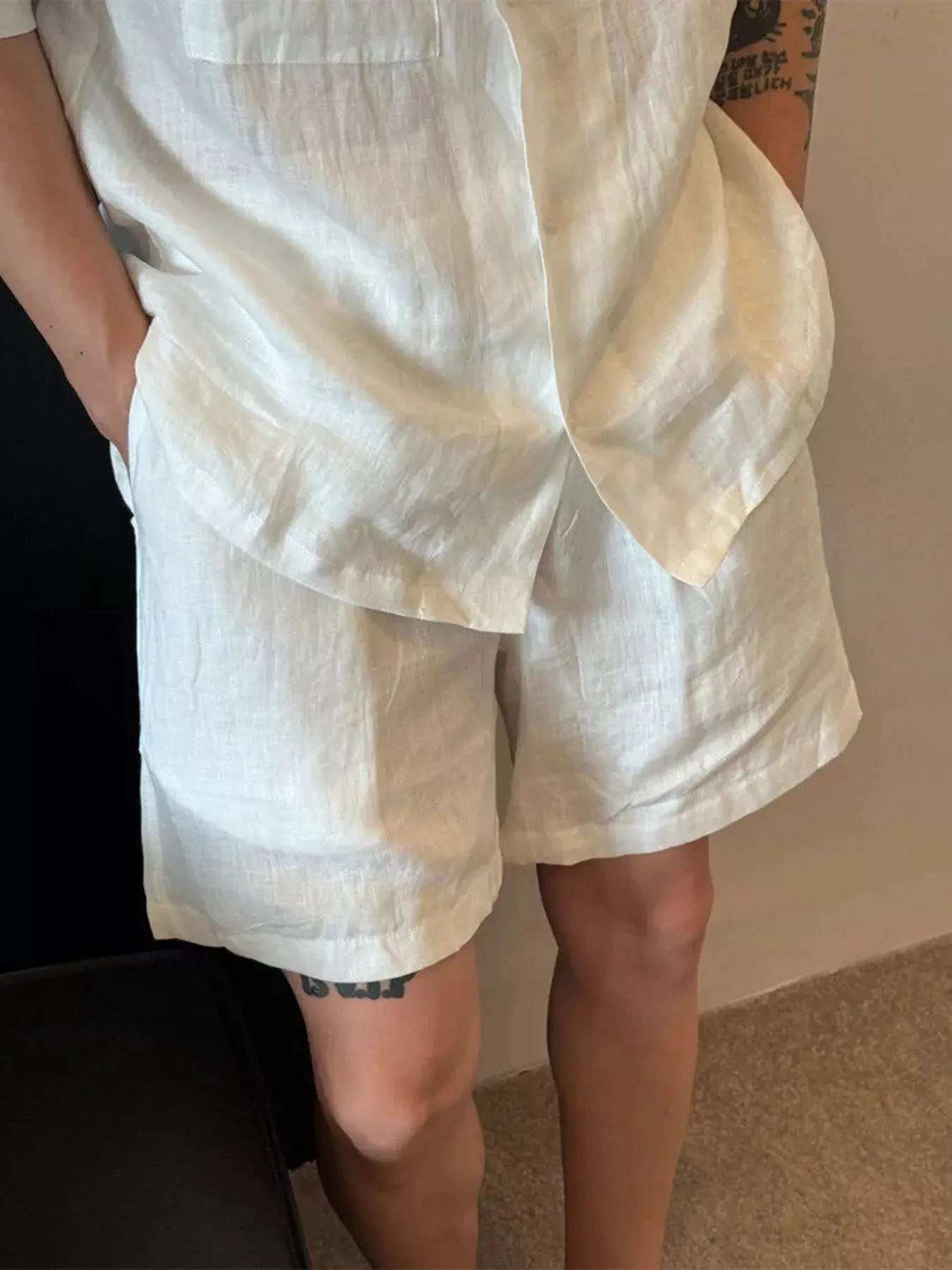 Men's Plus Size Lightweight Linen Blend Shorts by Trendsi