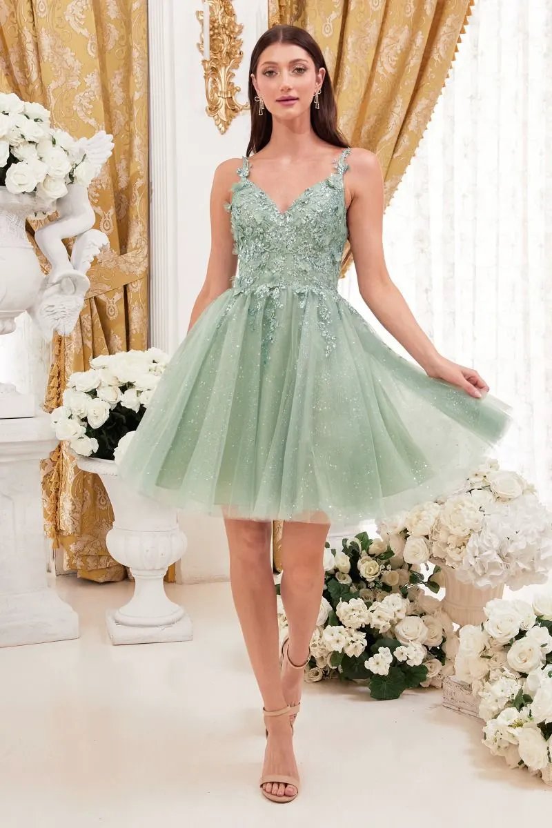 A-Line Cocktail Dress With Floral Details by Tux-USA