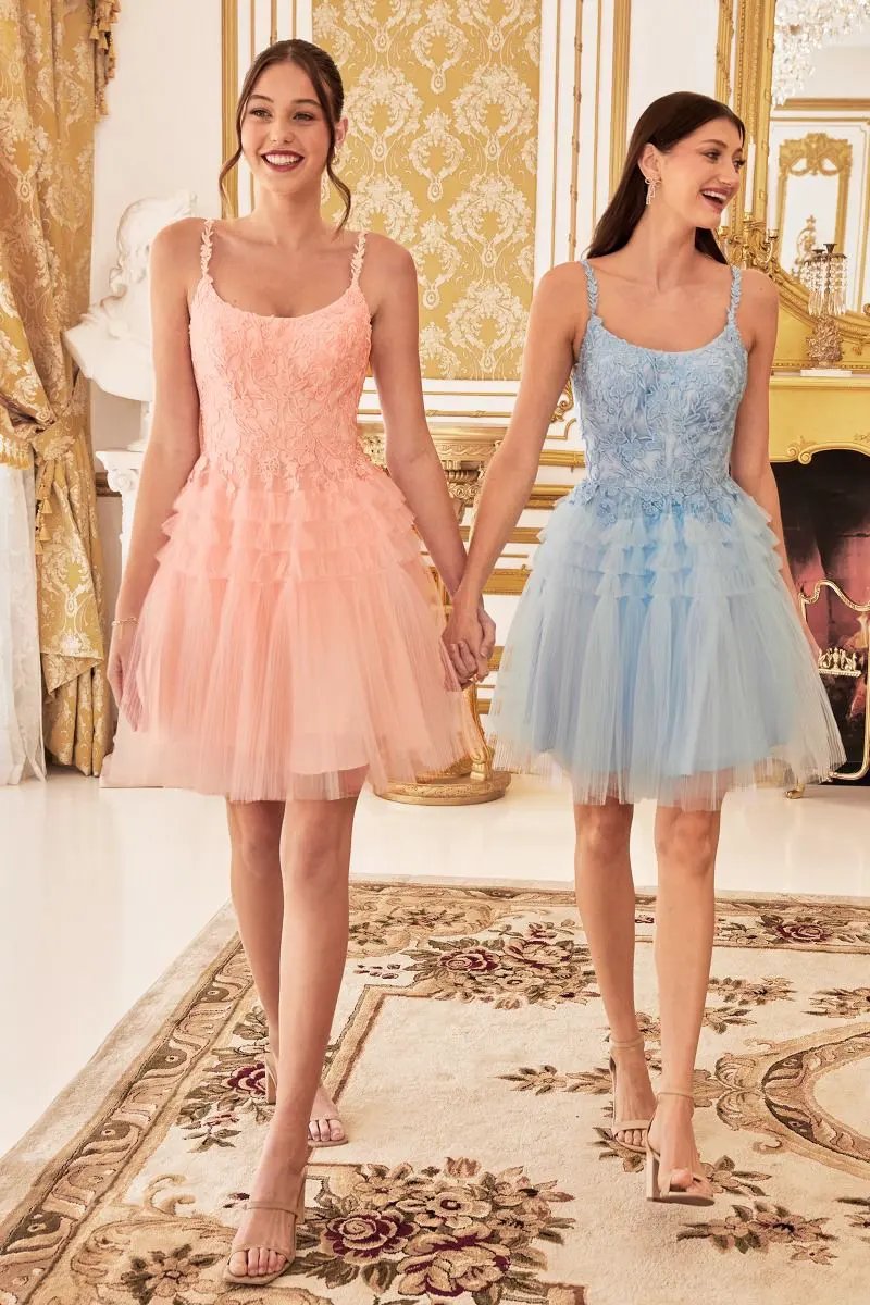 Pleated A-Line Short Dress by Tux-USA