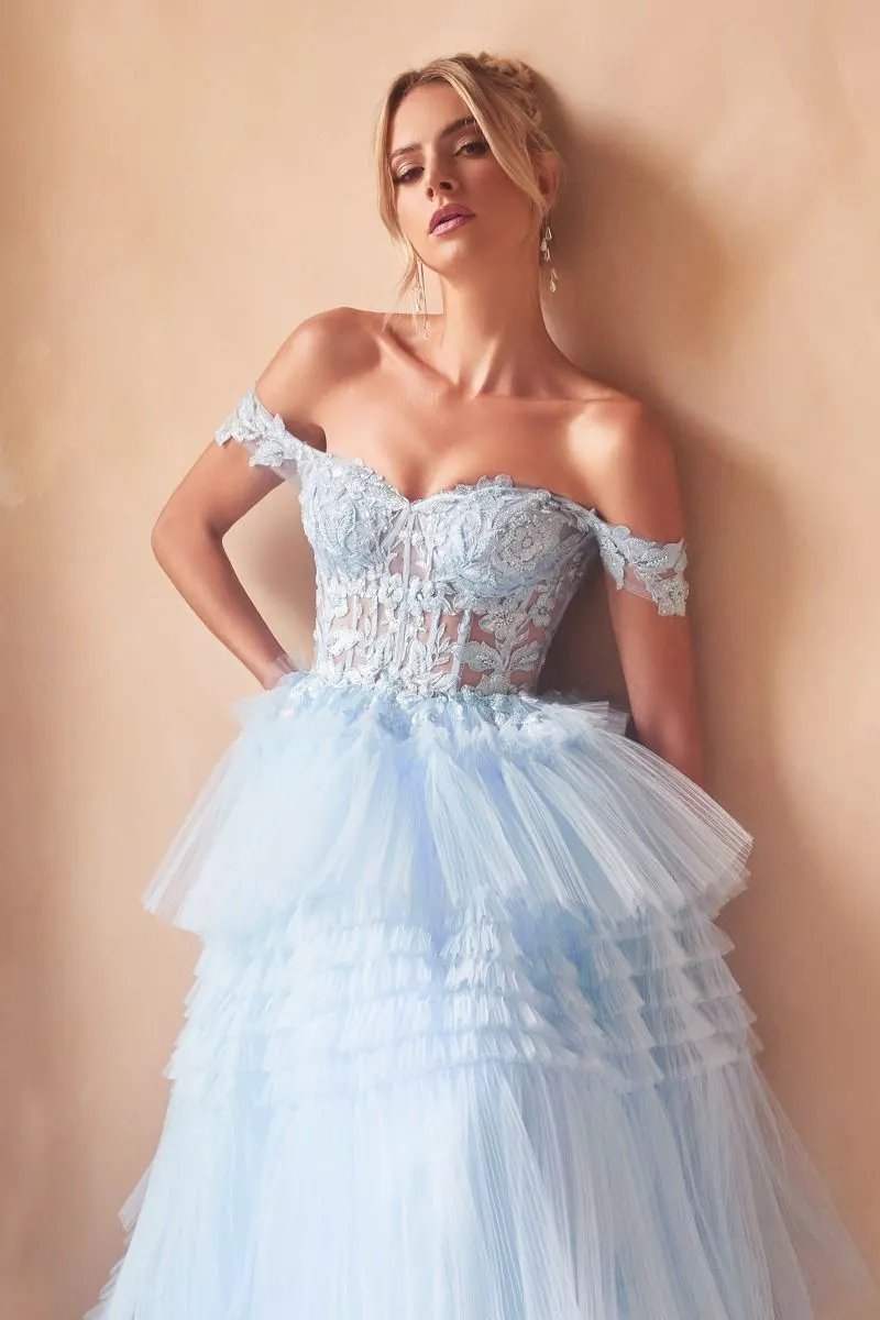 Pleated Tulle Ball Gown by Tux-USA