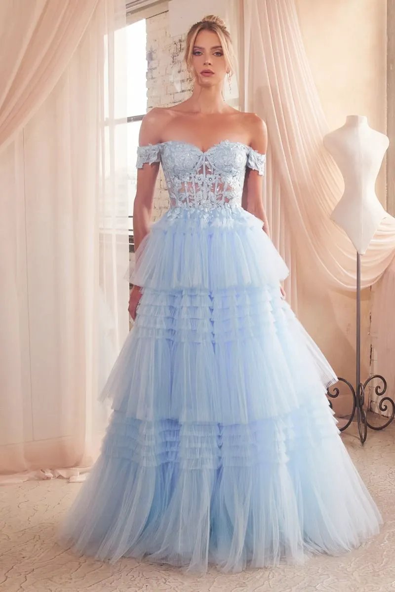 Pleated Tulle Ball Gown by Tux-USA