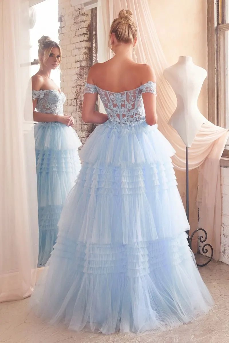 Pleated Tulle Ball Gown by Tux-USA