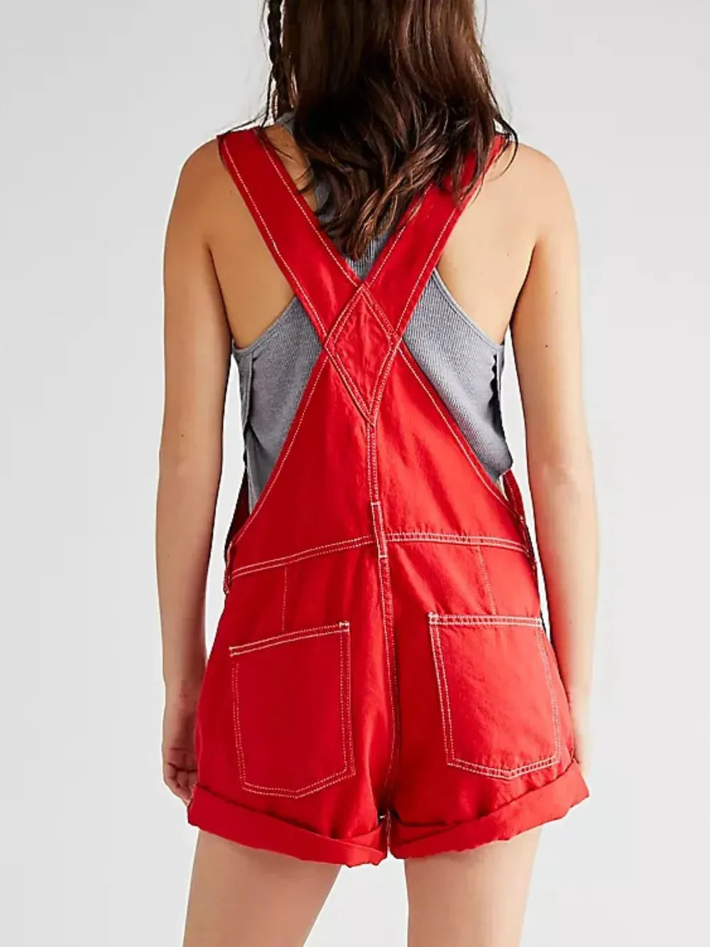 Wide Strap Square Neck Denim Overalls by Partner Labels