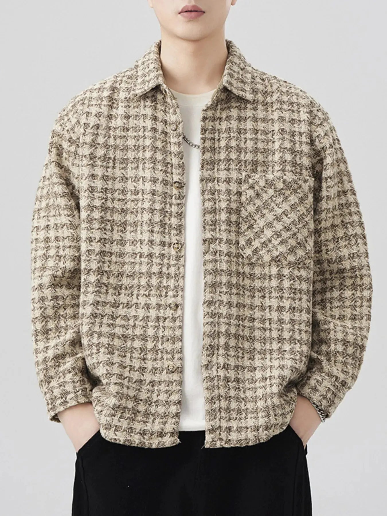 Men's Plus Size Button Up Long Sleeve Jacket by Partner Label