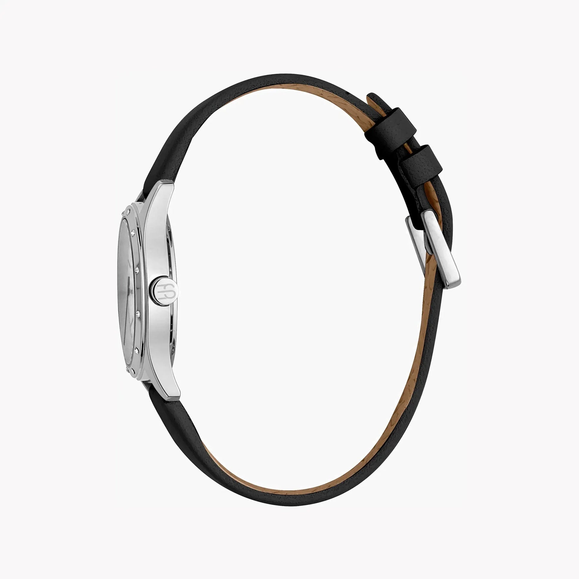 Esprit Women's Black Leather Watch, Silver Dial | Es1l000m0065 by ESPRIT