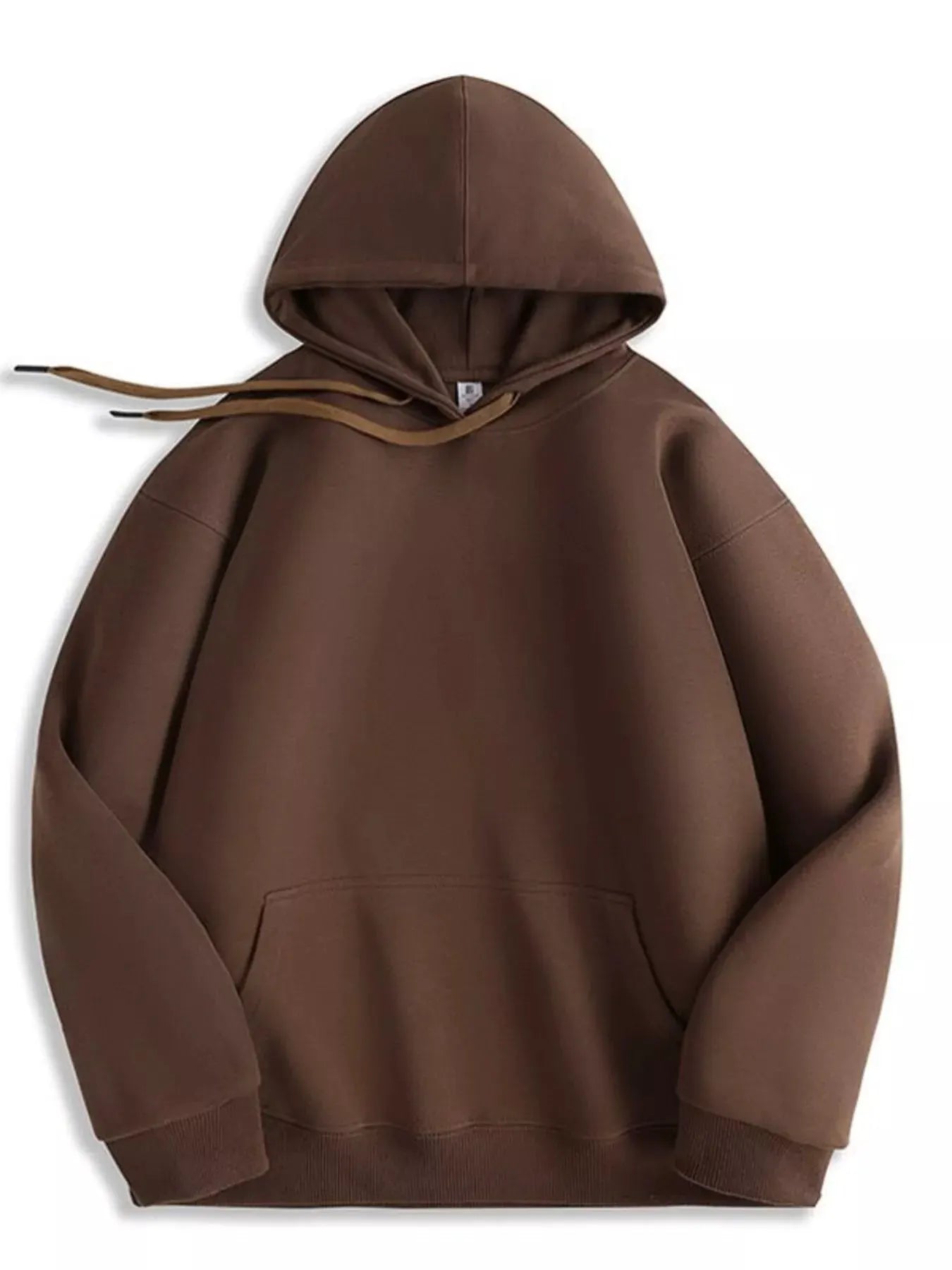 Men's Full Size Solid Color Casual Hoodie Plus Size by Trendsi
