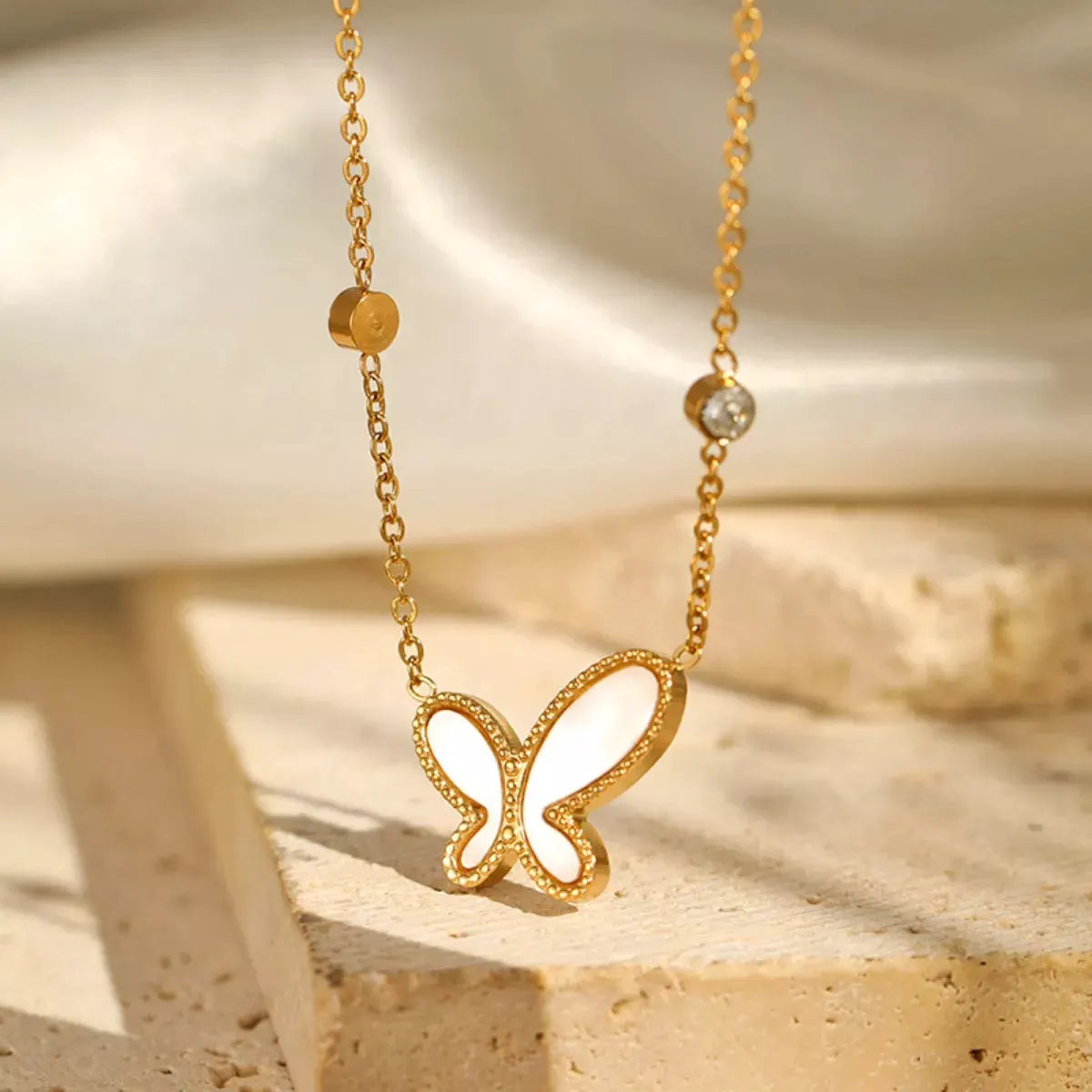 18K Gold-Plated Butterfly Necklace by Partner Label
