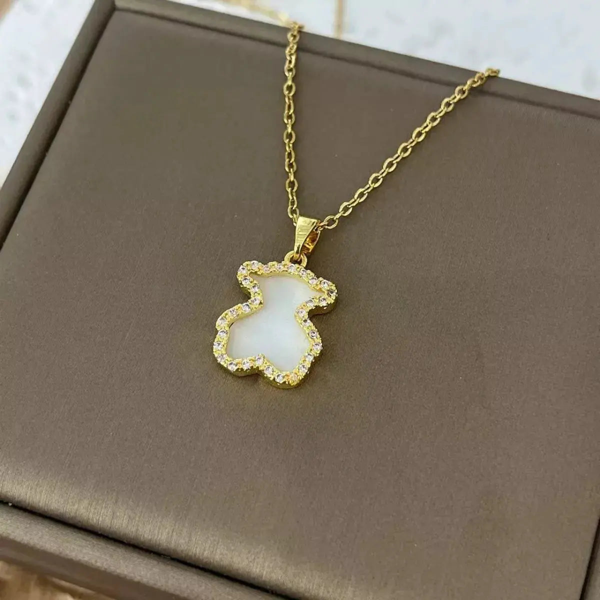 18K Gold-Plated Bear Pendant Necklace by Partner Labels