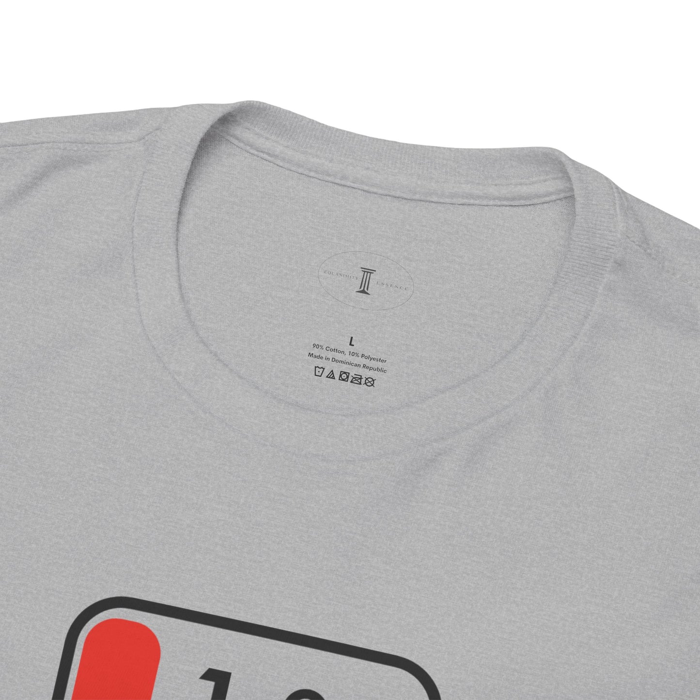 Low Battery Graphic T Shirt | Minimalist Battery Icon Unisex Casual Tee