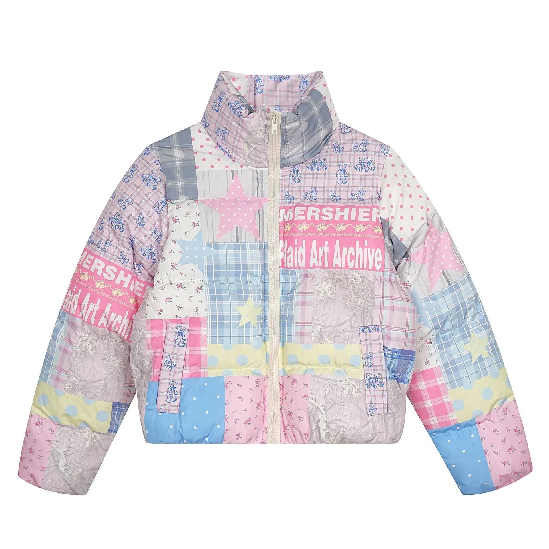 Women's Puffer Jacket Pastel Patchwork BYMANYC ® New York CONTEMPORARY VIBRANT MODERN OUTERWEAR - New Collection by BYMANYC ® New York