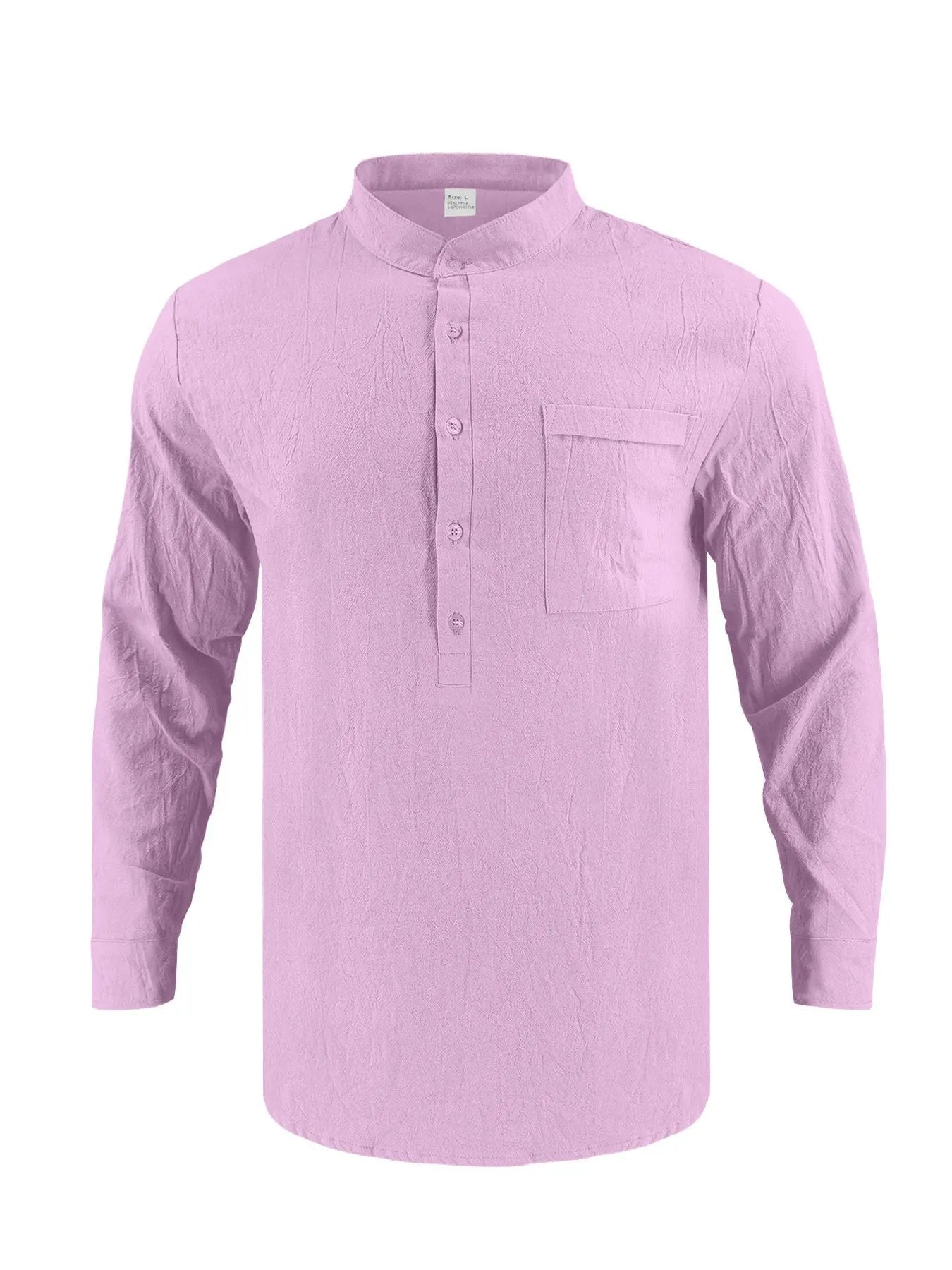 Men's Full Size Button Detail Long Sleeve Shirt Plus Size by Trendsi