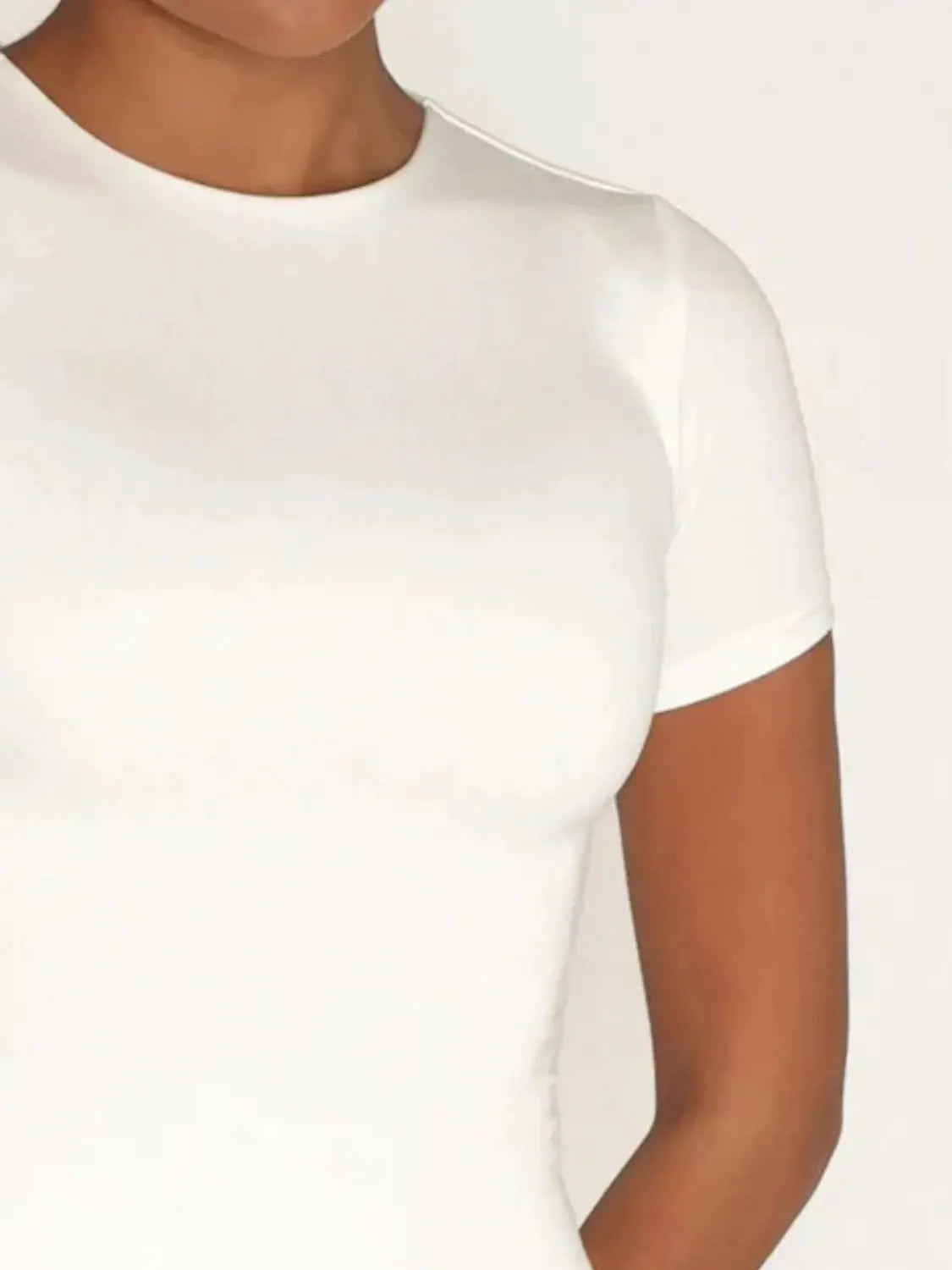 Round Neck Short Sleeve Swim Top by Partner Label