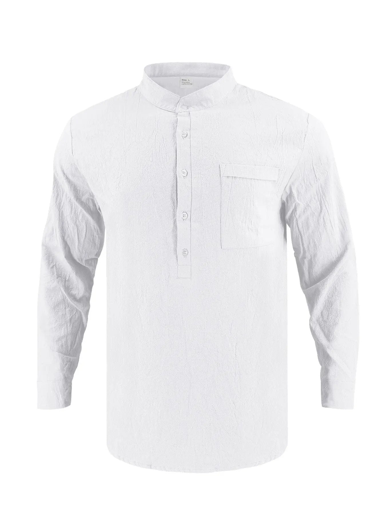 Men's Full Size Button Detail Long Sleeve Shirt Plus Size by Trendsi