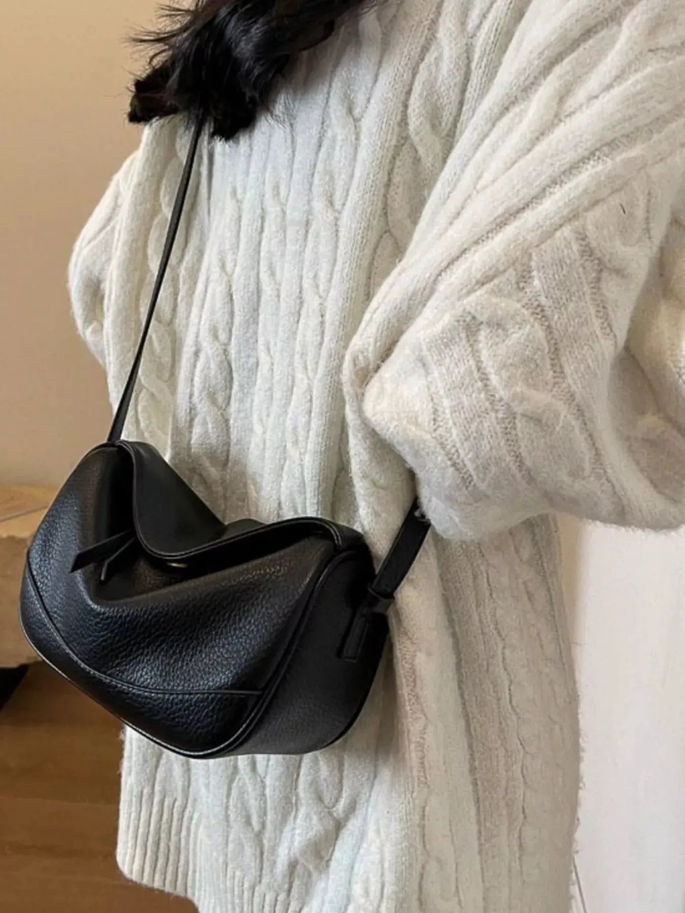 Minimalist Style Leather Crossbody Bag by Partner Label