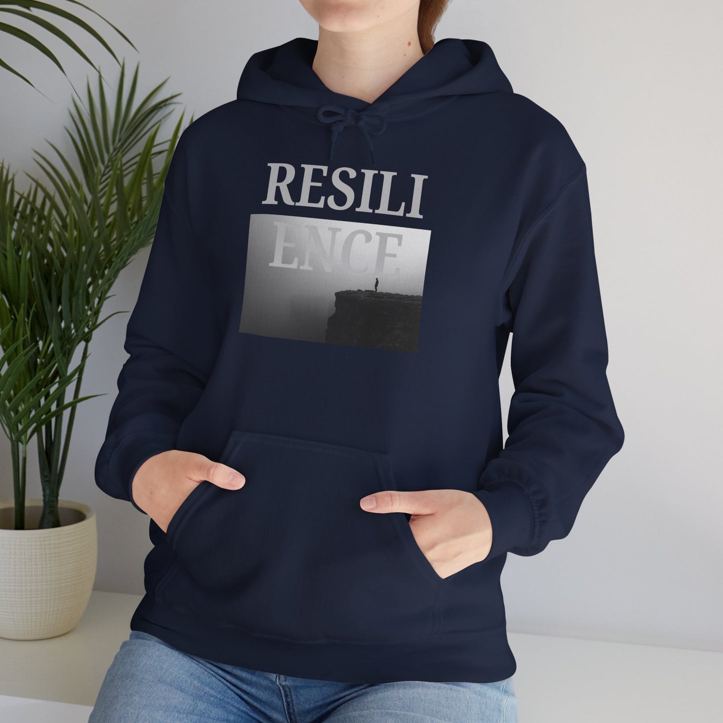 Resilience Hoodie — Minimalist Monochrome Photo Pullover
