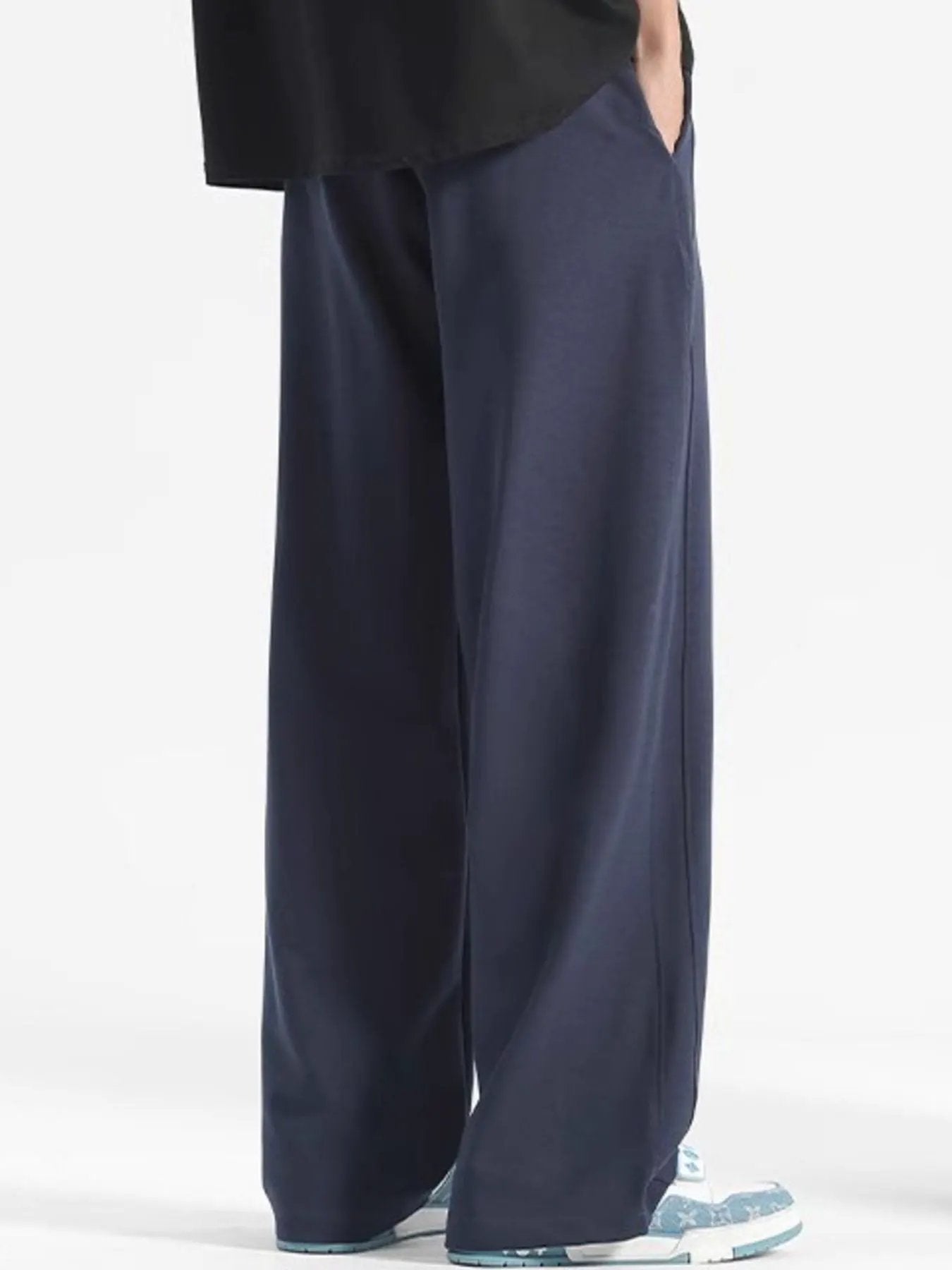 Men's Plus Size Casual Loose-Fit Drawstring Pants by Partner Label