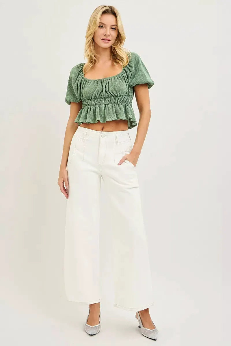 RISEN High Rise Ankle Wide Pants by RISEN