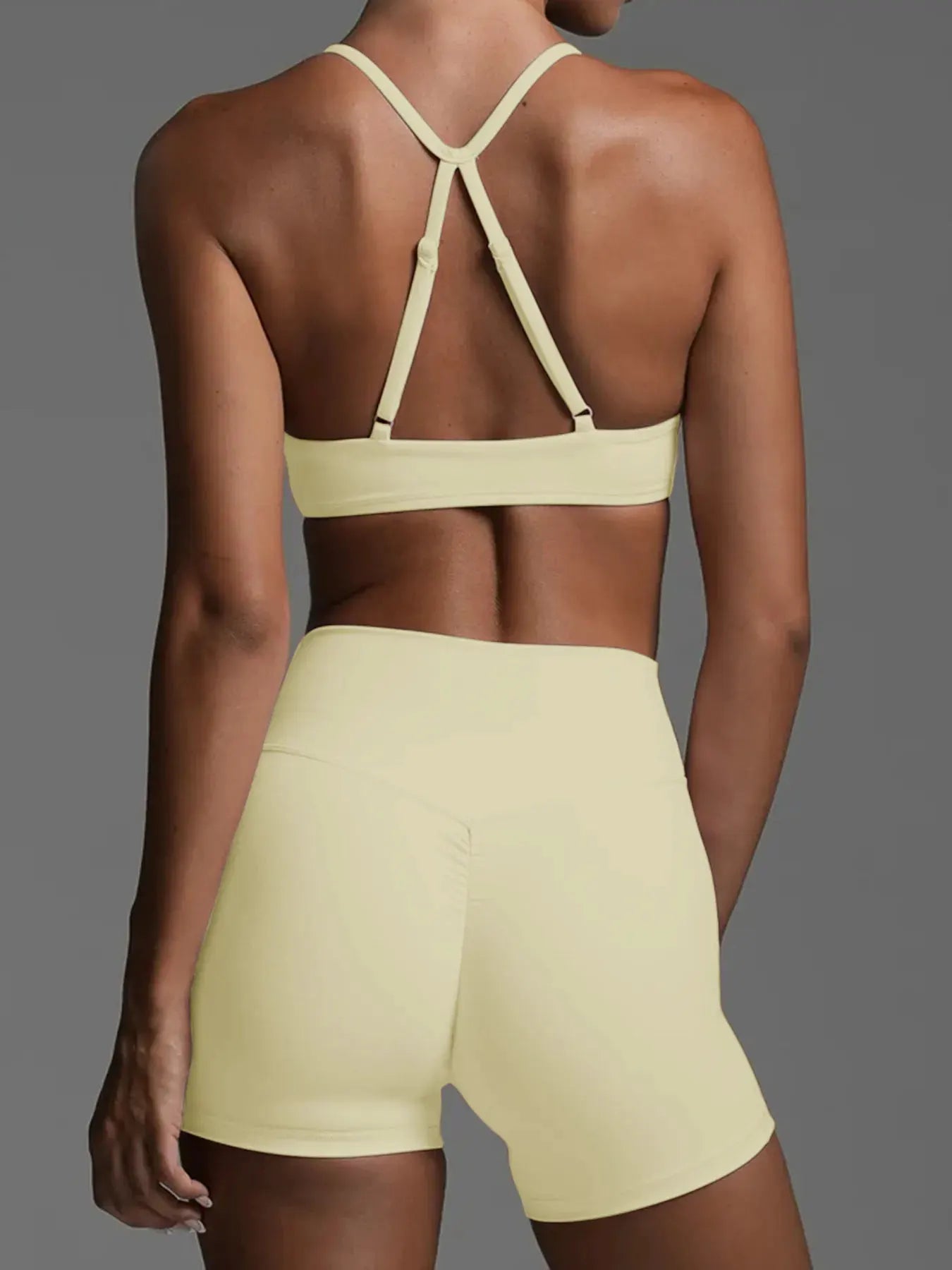 Ruched Sports Bra and High-Waisted Shorts Active Set by Trendsi