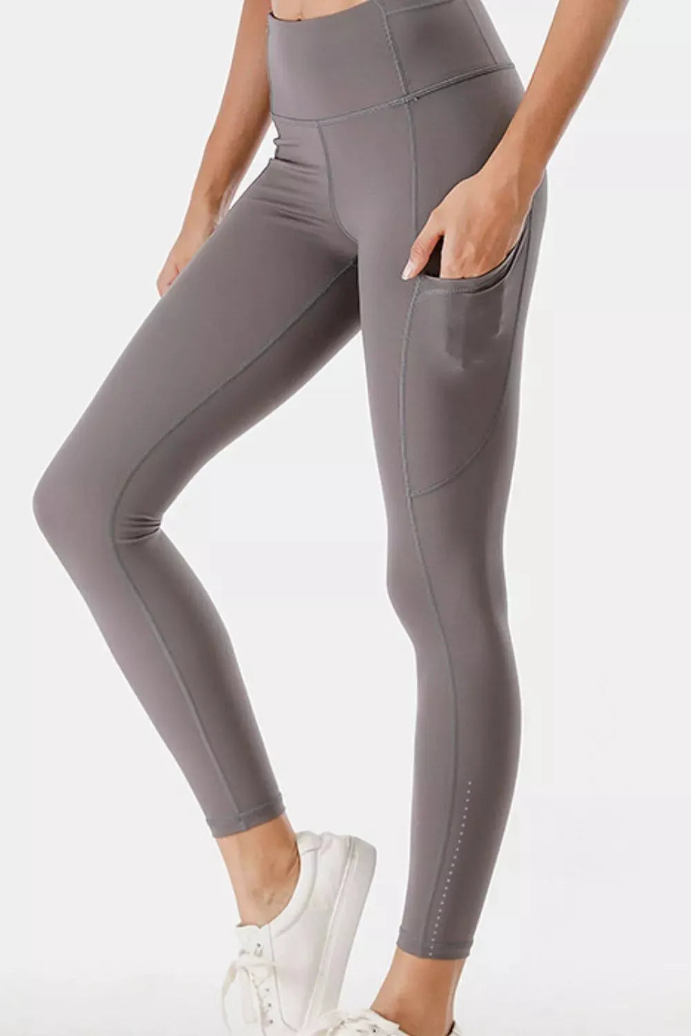 Full Size High-Waisted Active Leggings with Pockets Plus Size by Partner Label
