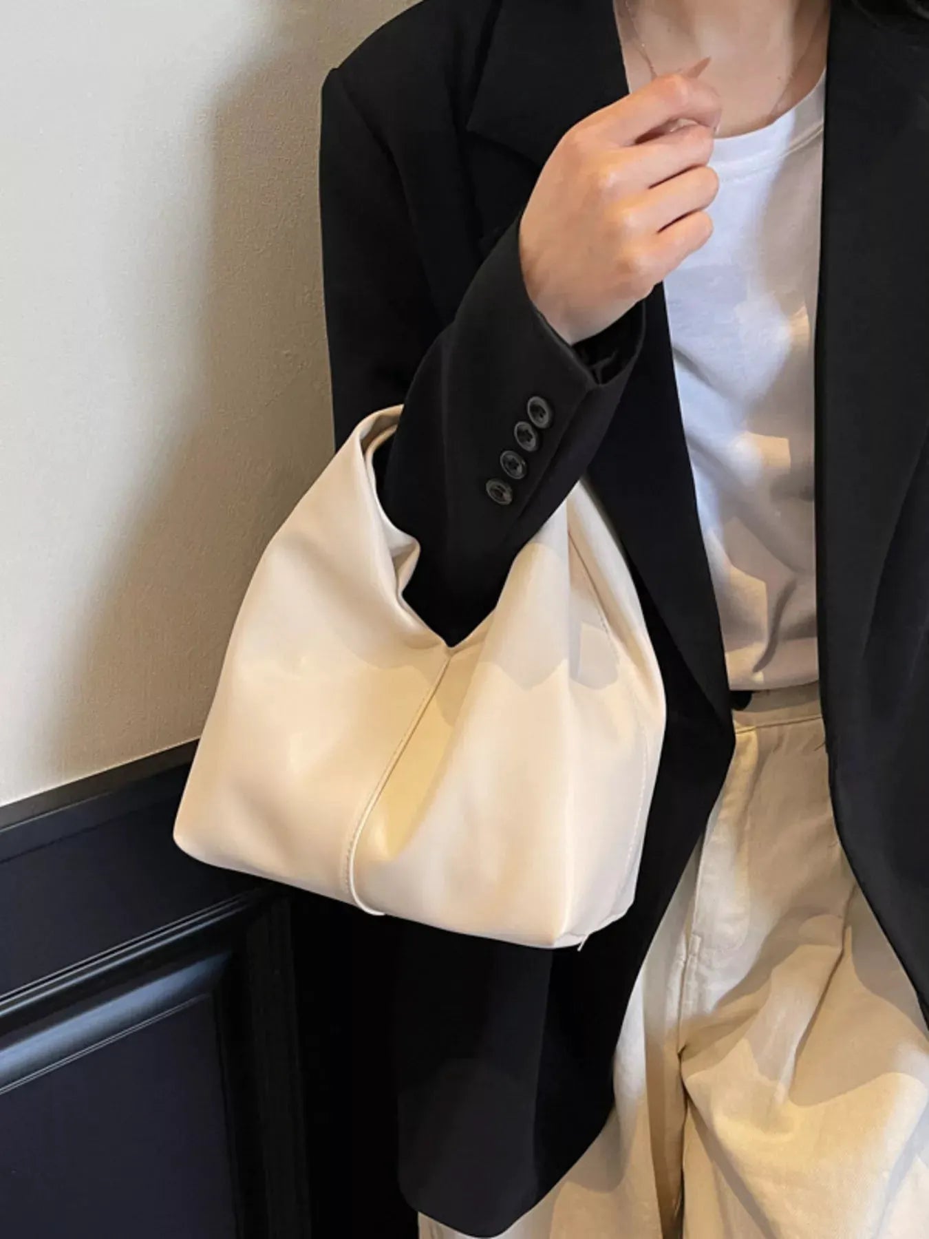 Knot Handle Leather Handbag by Partner Label