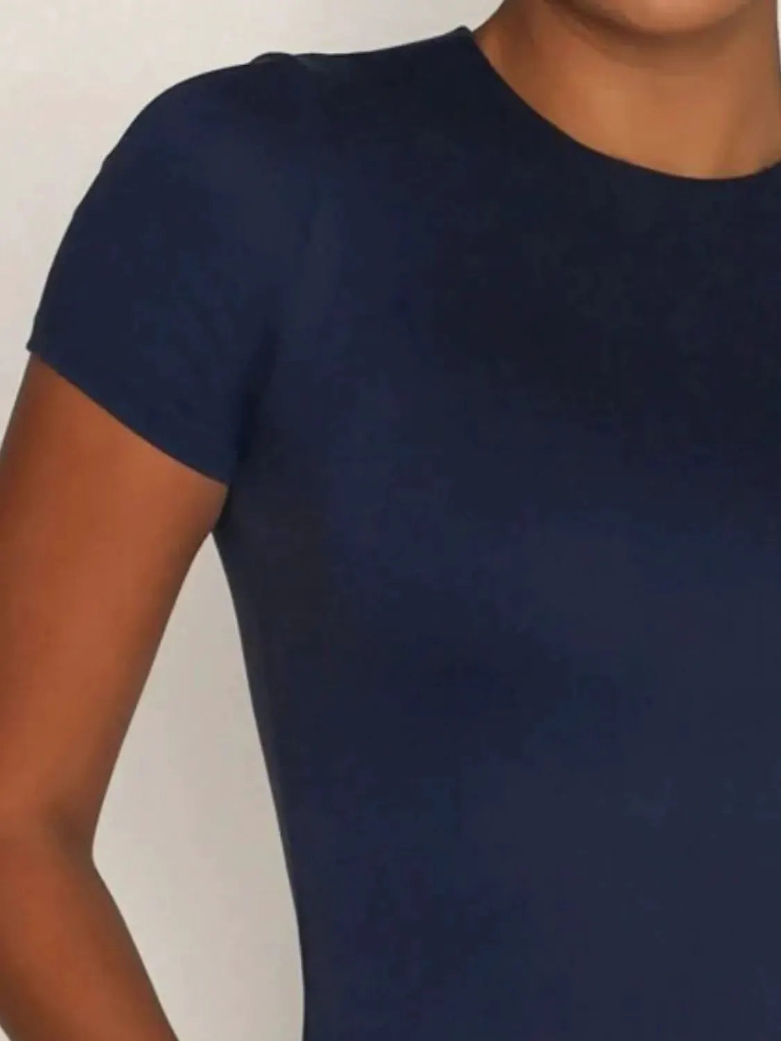 Round Neck Short Sleeve Swim Top by Partner Label