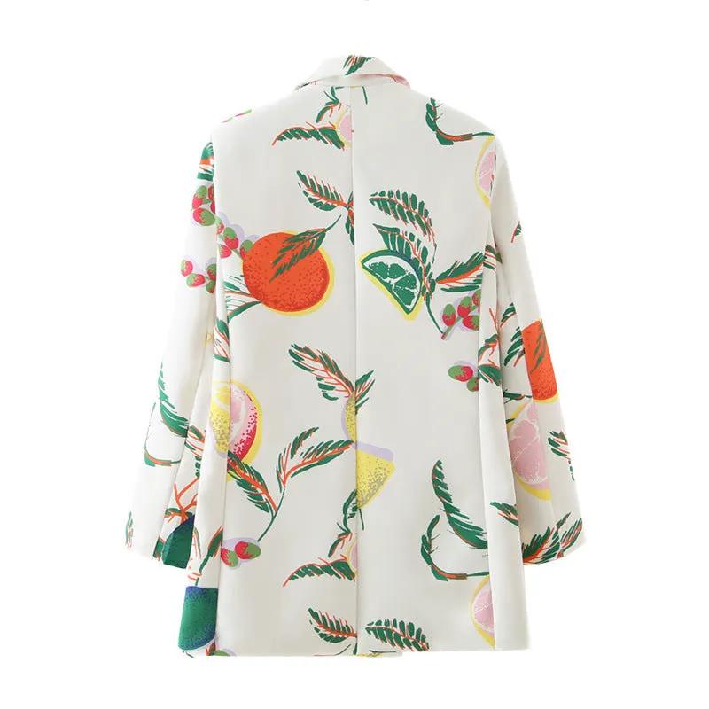 Women's Tropical Botanical Printed Double-Breasted Blazer BYMANYC ® New York CONTEMPORARY VIBRANT MODERN FASHION - New Collection by BYMANYC ® New York