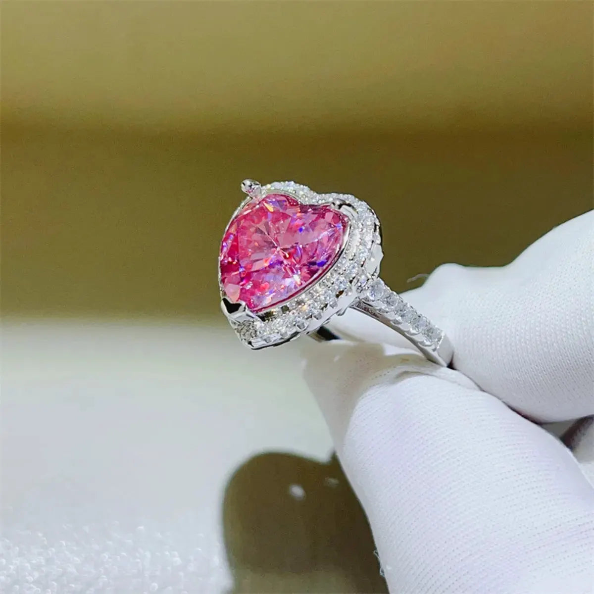 5 Carat Moissanite 925 Sterling Silver Heart Ring by Partner Label